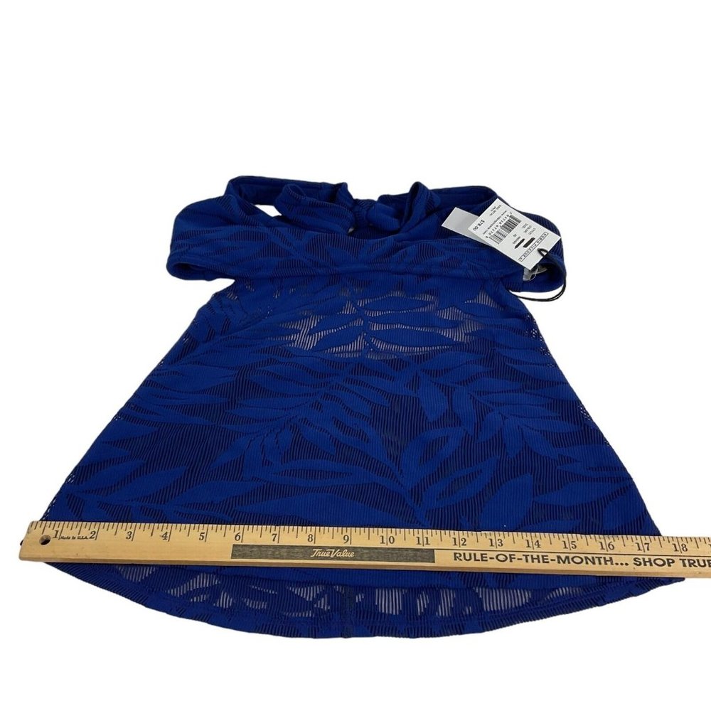 Robin Piccone Tankini Top Womens Sz XS Indigo Lace Leaf Pattern Halter $120 Nwt - Picture 9 of 12
